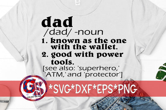 Father's Day SVG | Dad Definition SVG | Dad svg, dxf, eps, png, wmf.  Dad SVG | Father's Day | Instant Download Cut File.