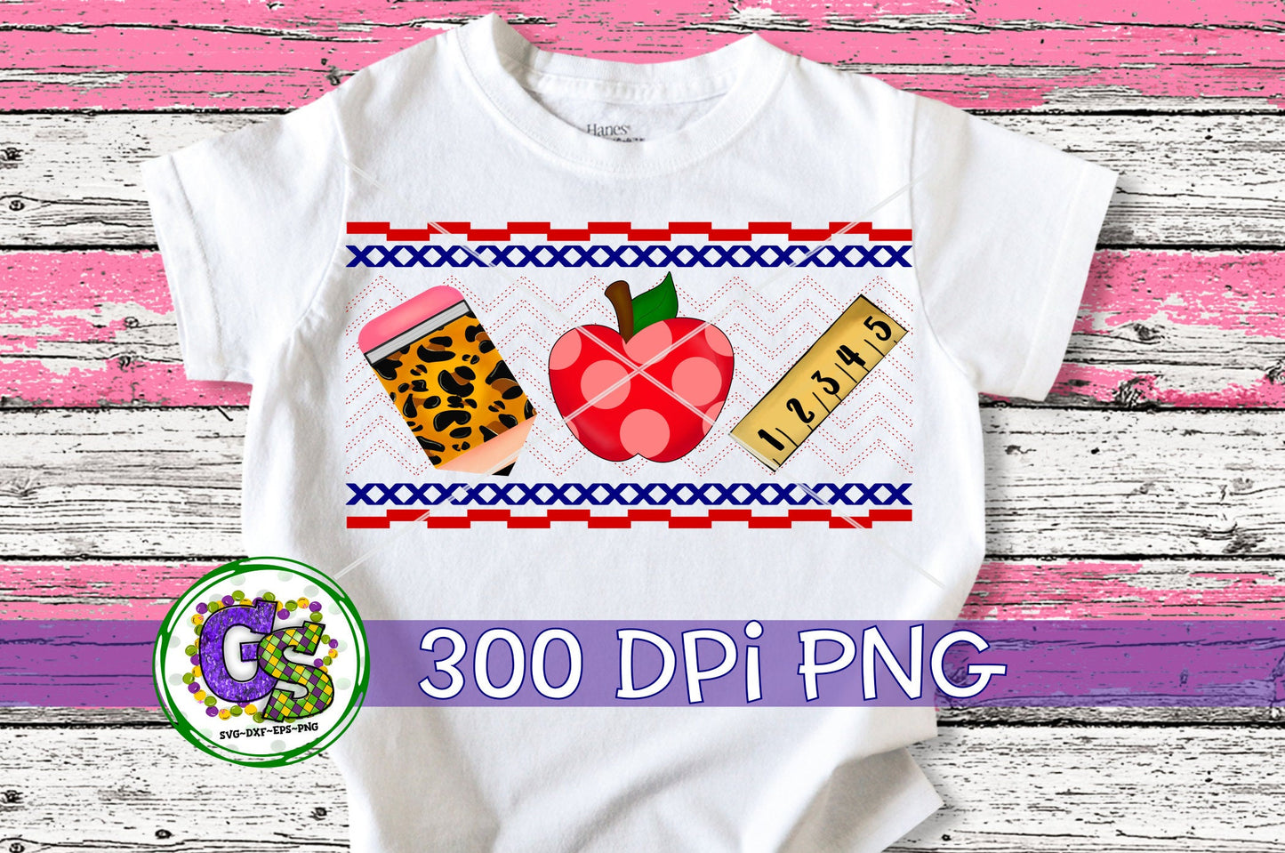 Faux Smocked School Set PNG