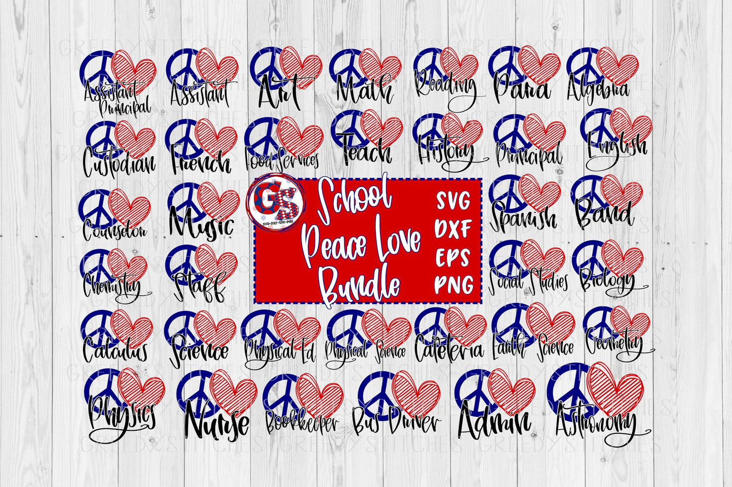 Peace Love School Bundle SvG | Peace Love School Bundle svg dxf eps png. Peace Love Teach SvG | SVG Bundle | Instant Download Cut File