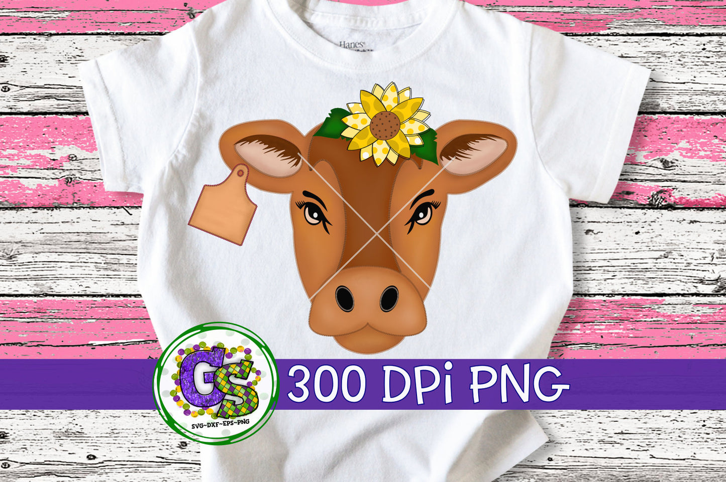 Cow with Sunflowers PNG Bundle