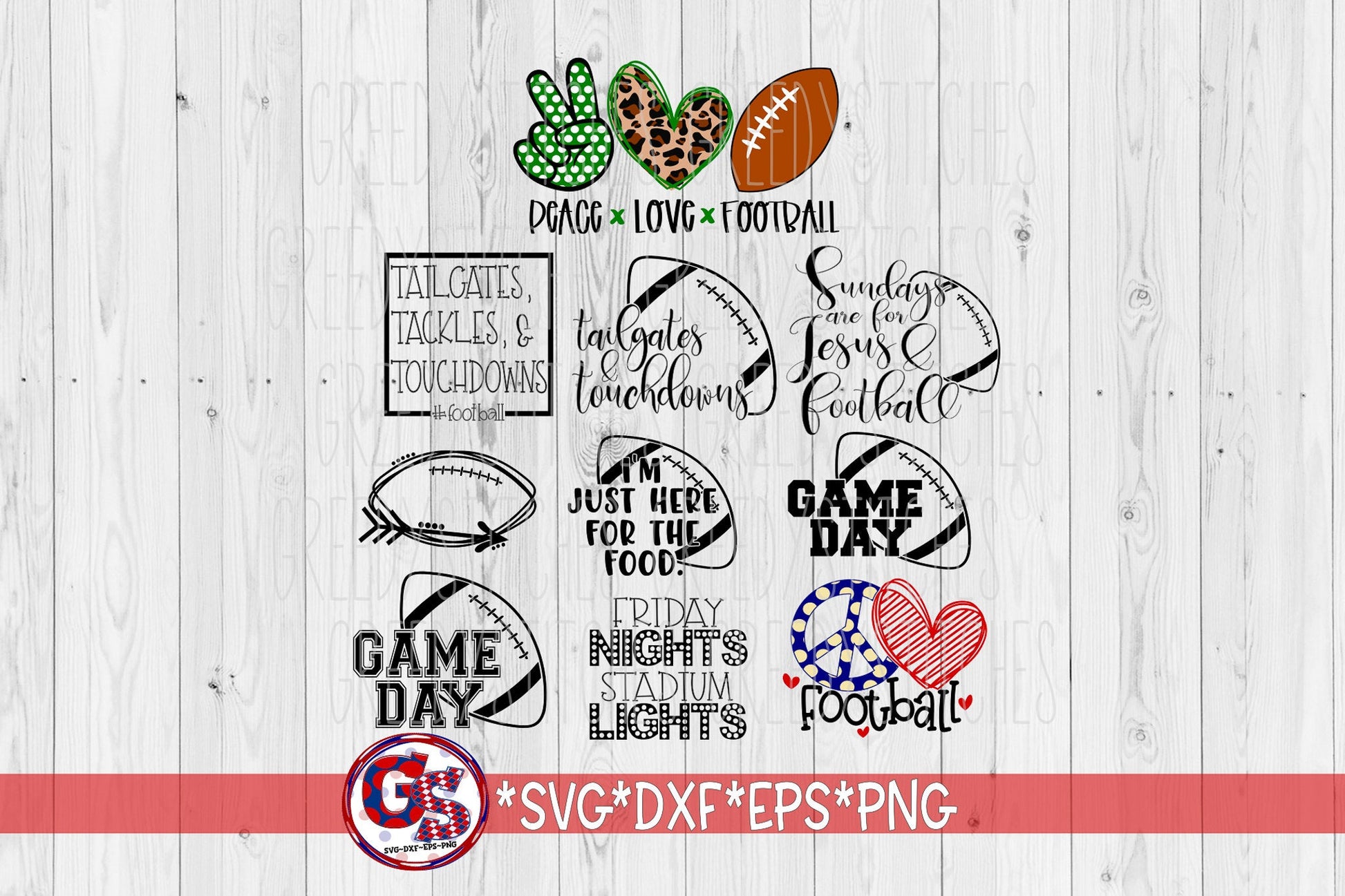 Football SvG Bundle | Football Bundle svg, eps, dxf png. Football DxF | Tailgates SvG | Friday Night Lights SvG | Instant Download Cut Files