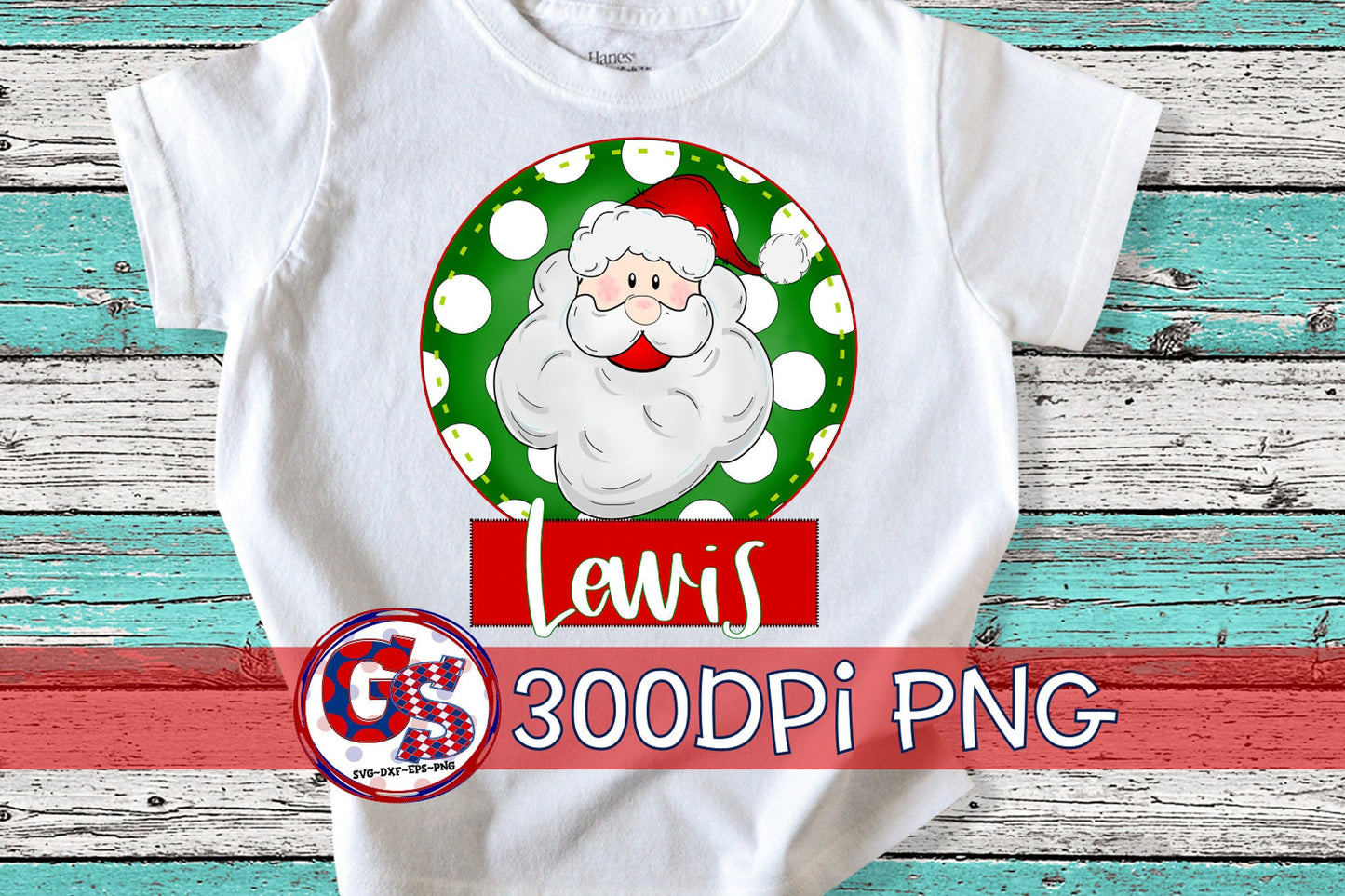 Santa Circle with Name Boxes PNG for Sublimation