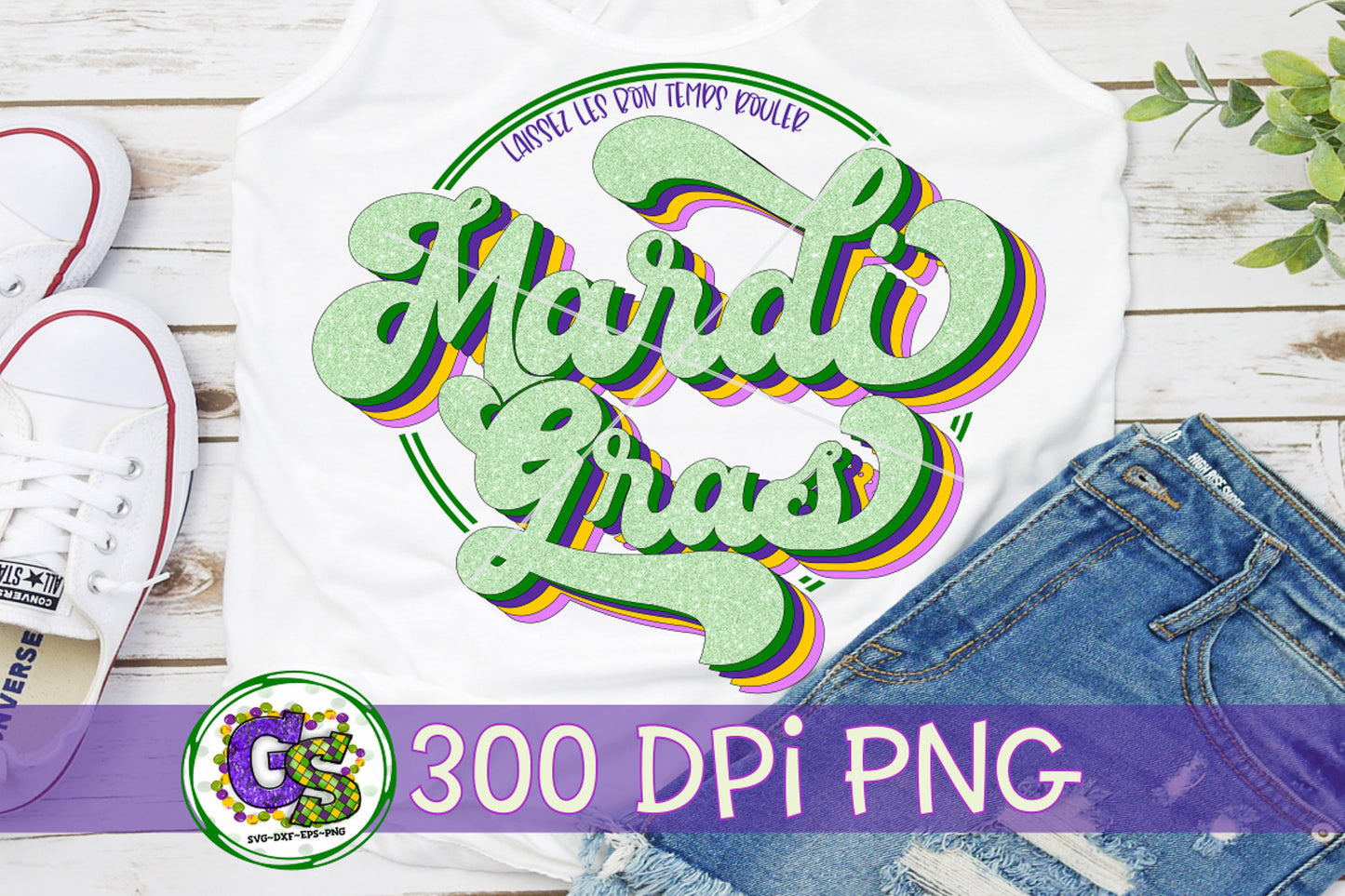 Retro Mardi Gras PNG for Sublimation