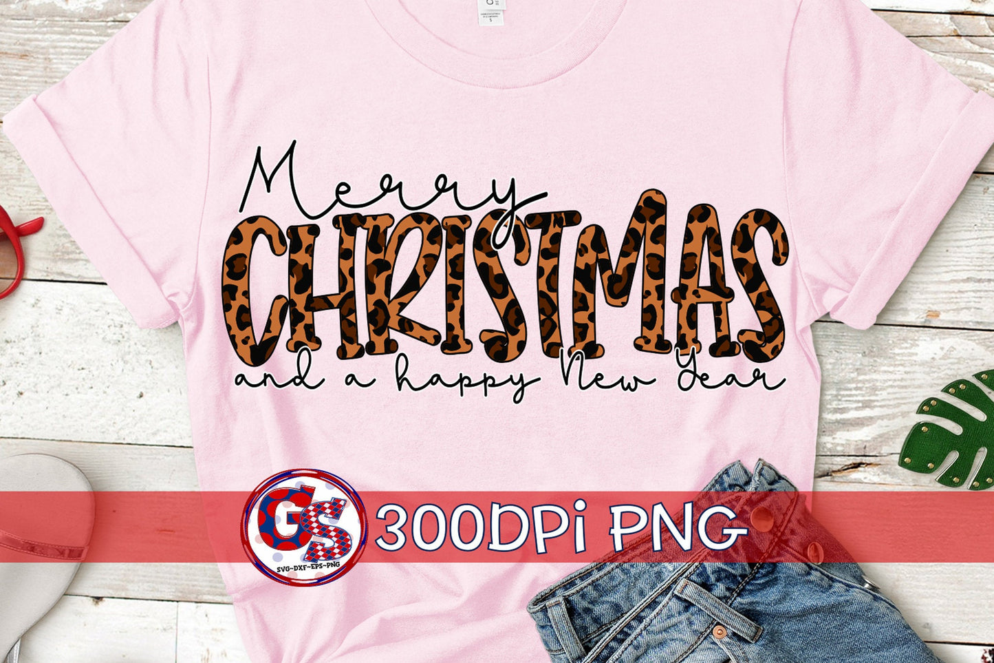 Merry Christmas and a Happy New Year PNG for Sublimation