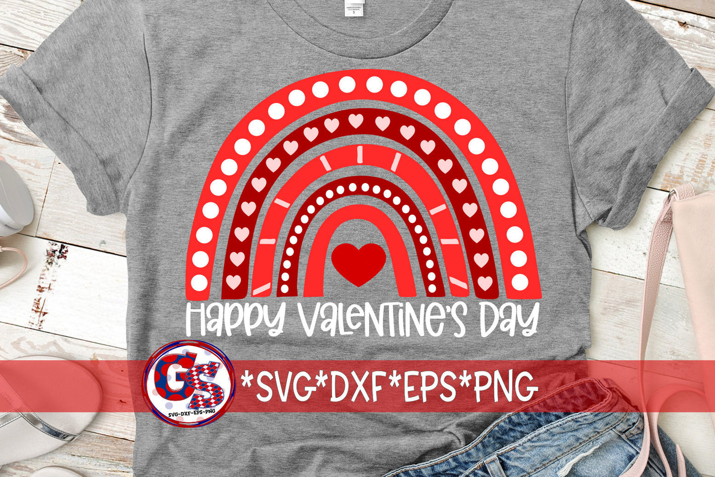 Valentine's Day Rainbow svg dxf eps png | Valentine's Day SvG | Rainbow SvG | Love SvG | Valentine's Day SvG | Instant Download Cut Files