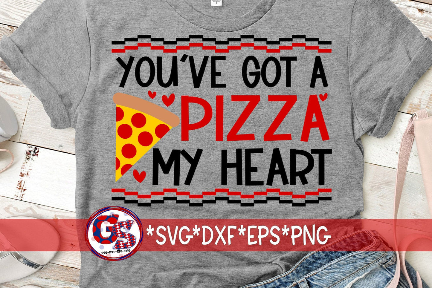 Valentine's Day SvG | You've Got A Pizza My Heart svg, dxf eps png. Pizza Heart SvG | Valentine SvG | Pizza SvG| Instant Download Cut File