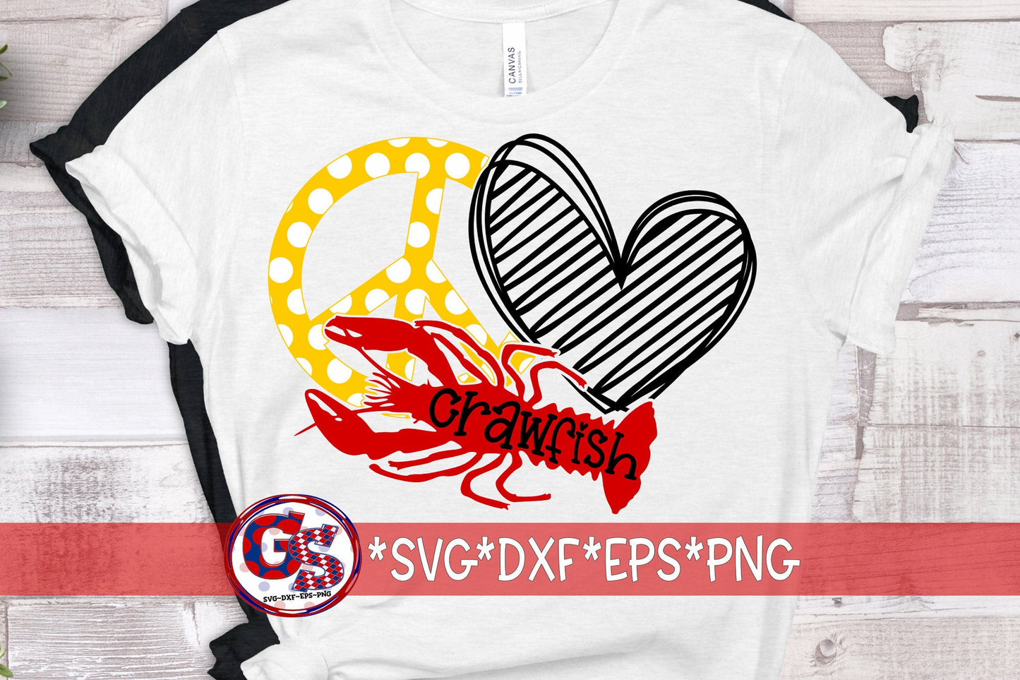 Peace Love Crawfish svg, dxf, eps, and png. Mardi Gras SvG | Love Crawfish SVG | Crawfish Boil | Crawfish SvG | Instant Download Cut Files.