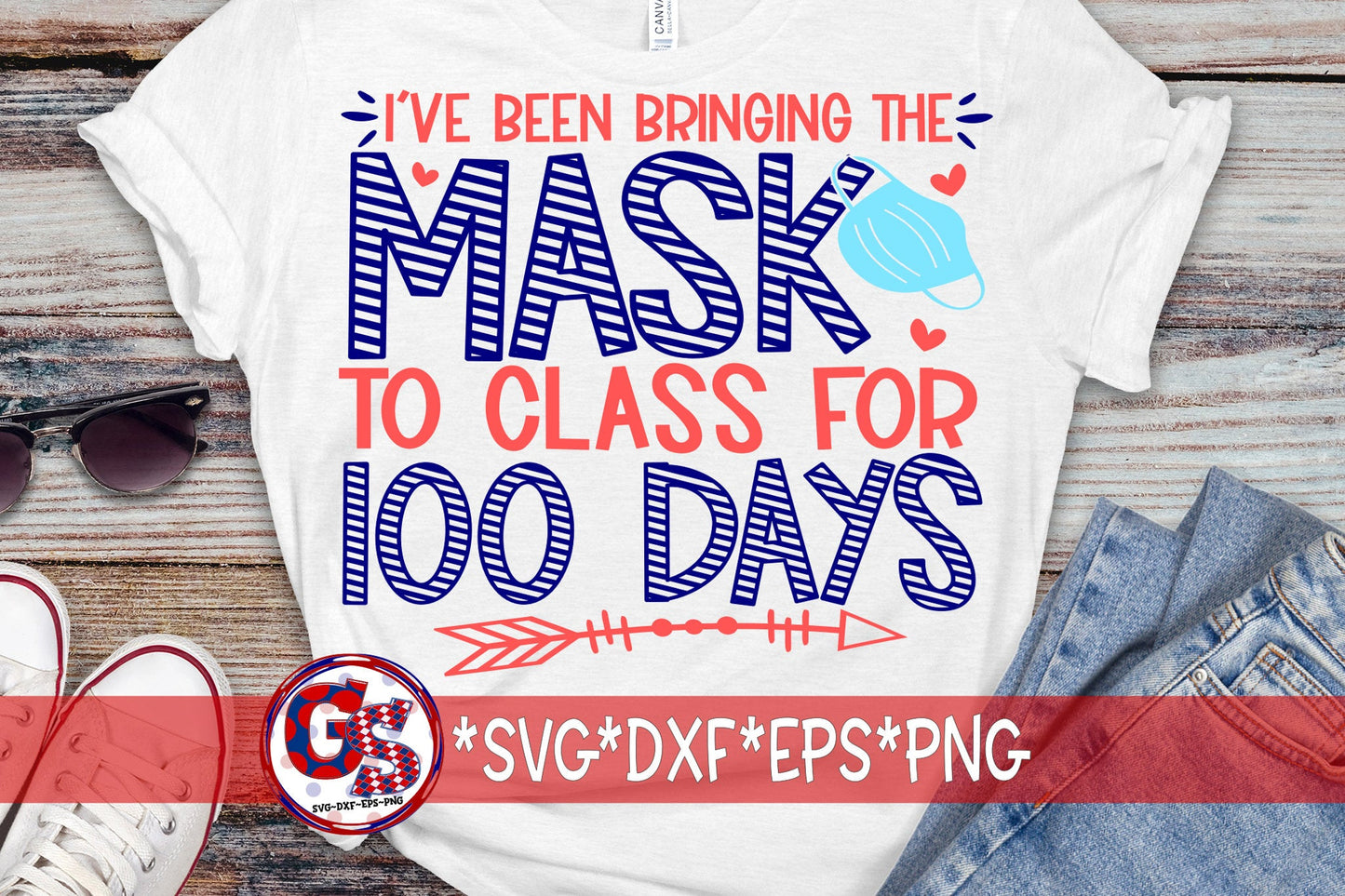 I've Been Bringing The Mask To The Class for 100 Days svg dxf eps png. 100 Masked Days Of School SvG | 100 Days SvG | Instant Download Cut