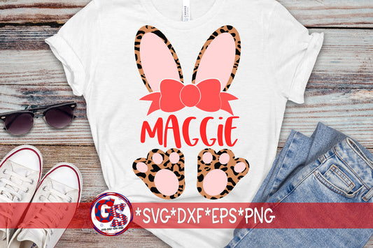 Easter SvG | Leopard Bunny Ears Feet svg dxf eps png Easter SvG | Cotton Tail SvG | Little Miss Easter Bunny SvG | Instant Download Cut File
