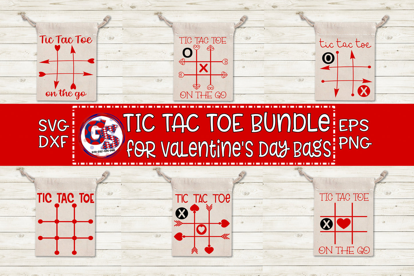Tic Tac Toe Bundle for bags svg, dxf, eps, png. Valentine SVG | Teacher SvG | Valentine's Day SvG | Students SvG | Instant Download Cut File