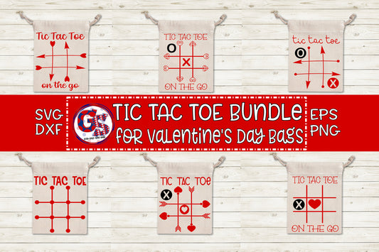 Tic Tac Toe Bundle for bags svg, dxf, eps, png. Valentine SVG | Teacher SvG | Valentine&#39;s Day SvG | Students SvG | Instant Download Cut File