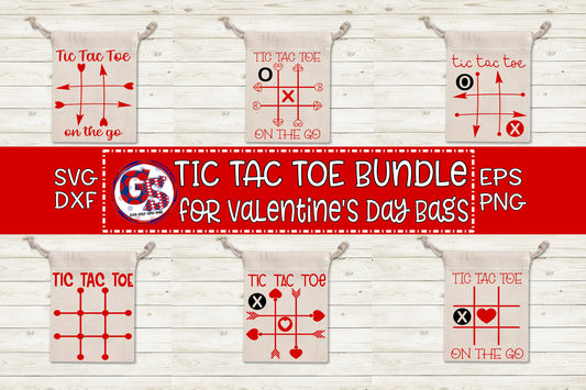 Tic Tac Toe Bundle for bags svg, dxf, eps, png. Valentine SVG | Teacher SvG | Valentine's Day SvG | Students SvG | Instant Download Cut File