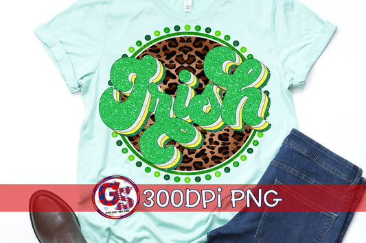 St. Patrick's Day Irish Retro Leopard PNG for Sublimation