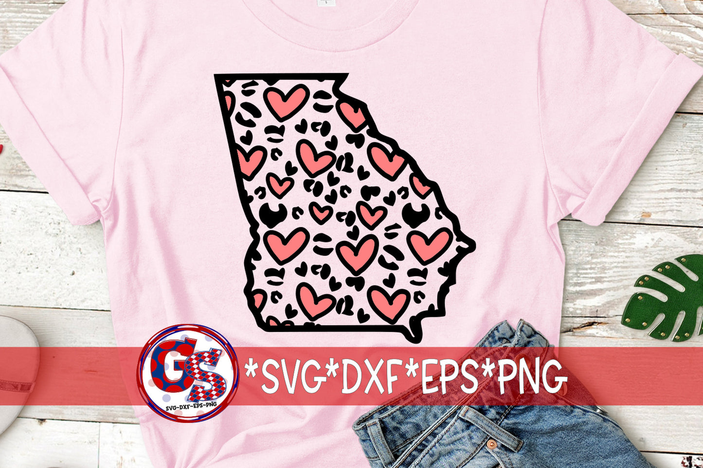 Heart Leopard Print Georgia svg dxf eps png | Valentine's Day SvG | Heart SvG | Heart Georgia SvG | Valentine's Day SvG | Instant Download