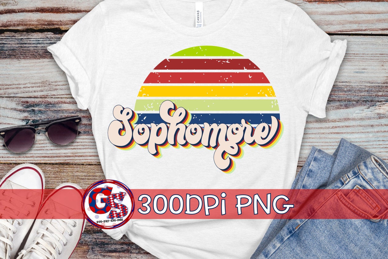 Retro Sophomore PNG Sublimation