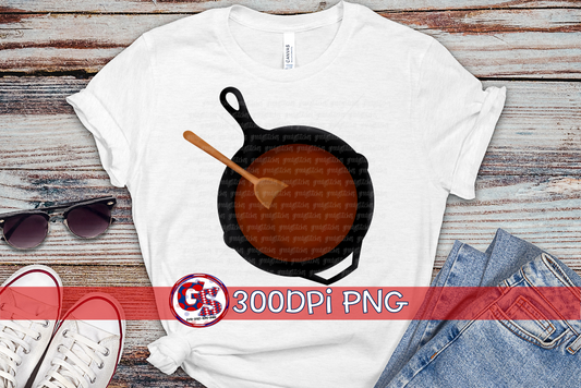 Roux Cast Iron Skillet PNG for Sublimation