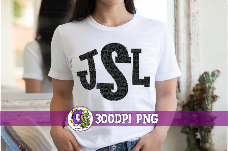 Black and Charcoal Leopard Alpha & Number Set PNG