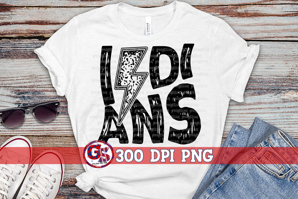 Indians Grunge Lightning Bolt PNG for Sublimation