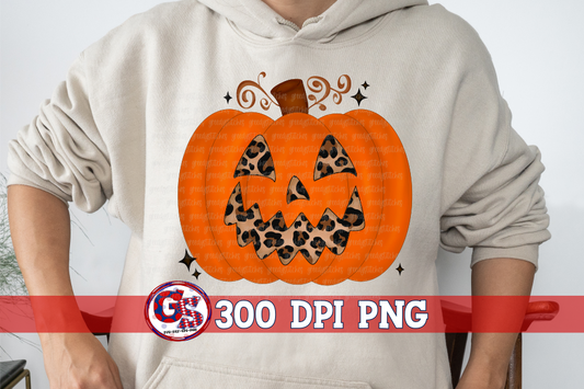 Leopard Jack O Lantern Pumpkin PNG For Sublimation