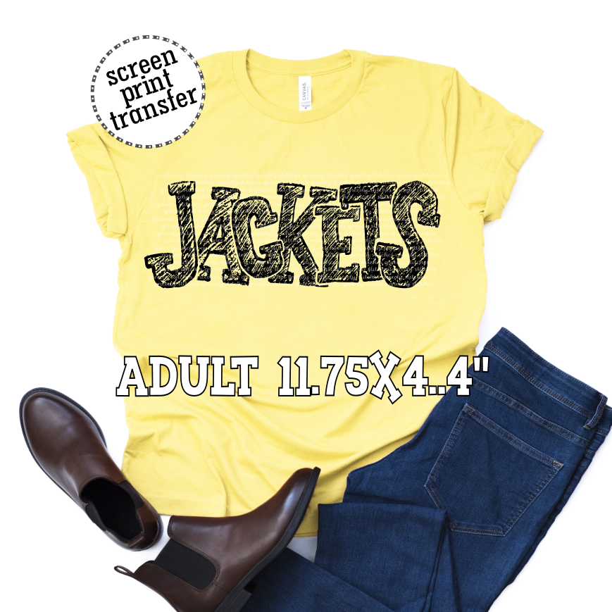 Jackets Scribble ADULT Screen Print Transfer
