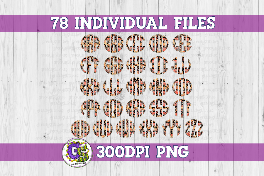 Halloween Jack O Lantern Scalloped Monogram Set PNG For Sublimation