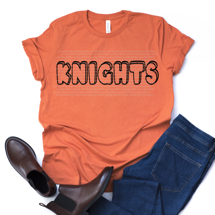Knights Bubble ADULT Screen Print Transfer