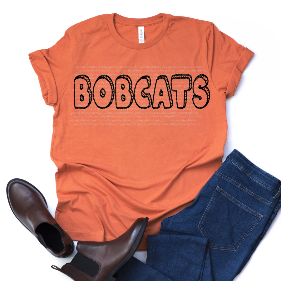 Bobcats Bubble ADULT Screen Print Transfer
