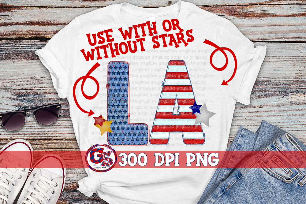 Patriotic Louisiana LA PNG for Sublimation