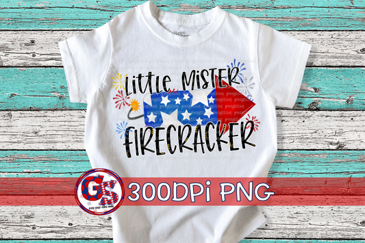 Little Mister Firecracker PNG for Sublimation