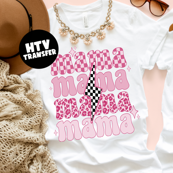 Retro Pink Mama HTV Transfer