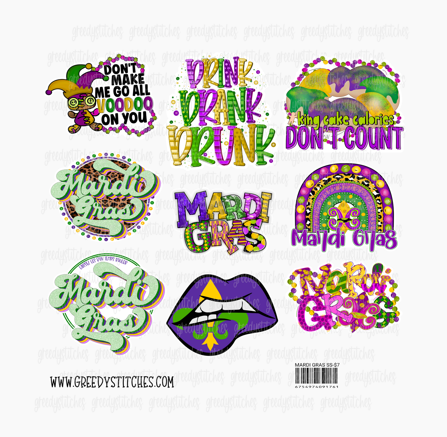 Mardi Gras Sticker Sheet