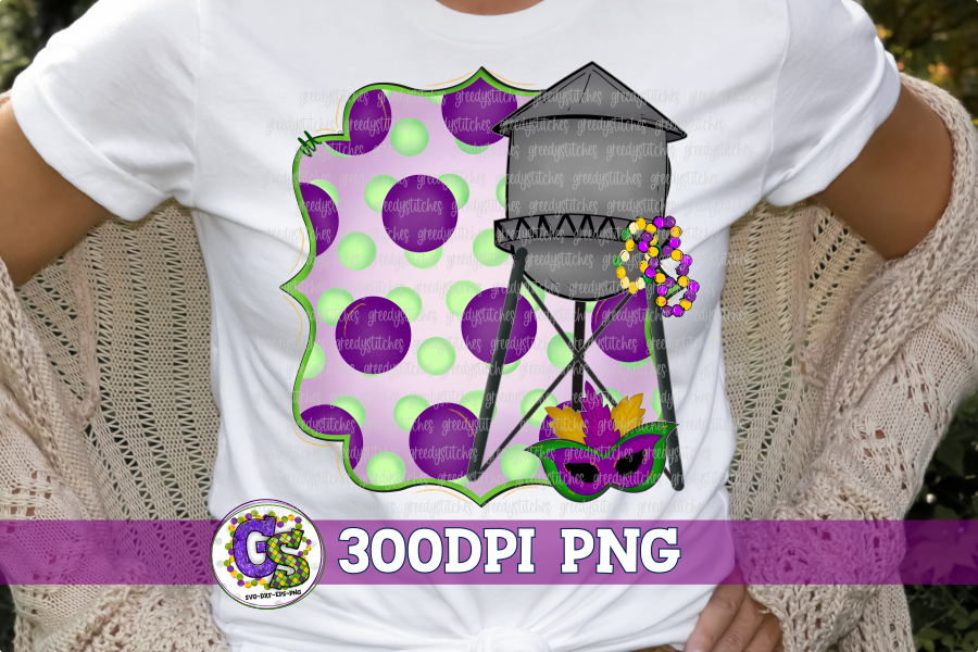 Blank Mardi Gras Water Tower PNG