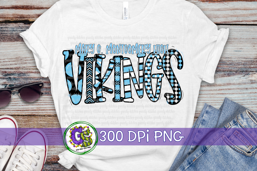 MGM Vikings Word Art PNG for Sublimation