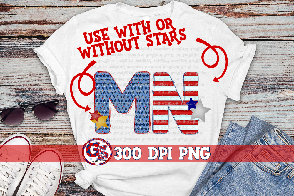 Patriotic Minnesota MN PNG for Sublimation