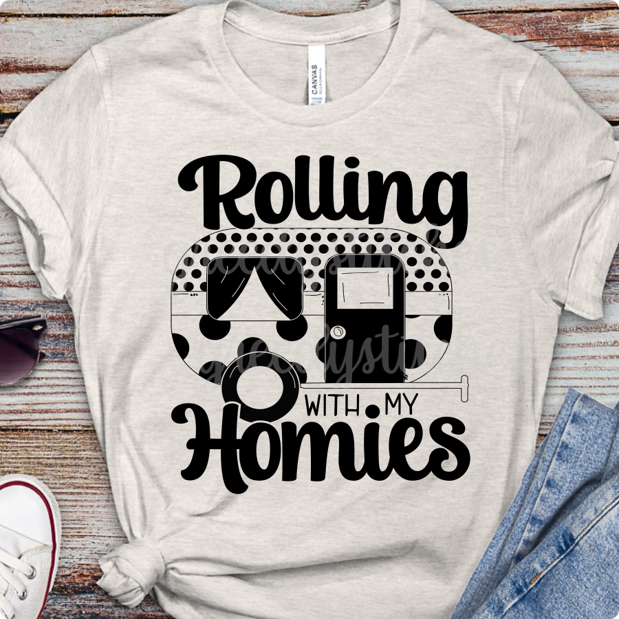 Rolling with My Homies ADULT Screen Print Transfer