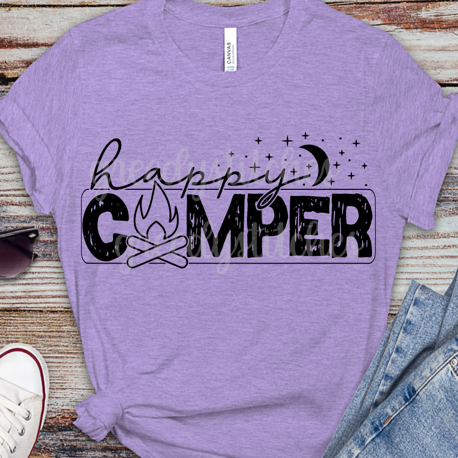 Happy Camper ADULT Screen Print Transfer