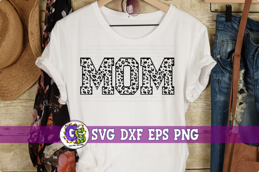 Leopard Print Mom SVG DXF EPS PNG