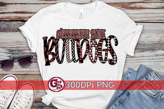Mississippi State Word Art PNG for Sublimation