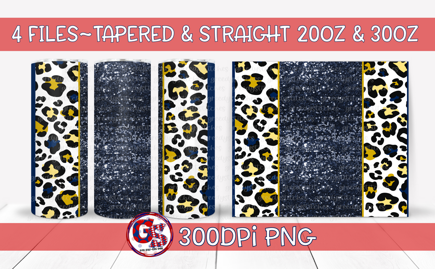 Navy Gold Tumbler Wraps PNG for Sublimation