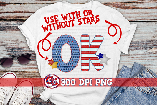 Patriotic Oklahoma OK PNG for Sublimation