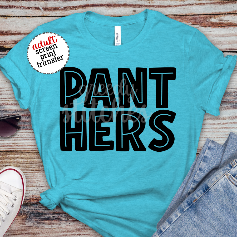 Panthers ADULT Screen Print Transfer