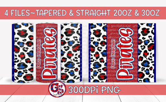 Pass Christian Pirates Tumbler Wraps PNG for Sublimation