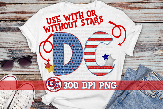 Patriotic District of Columbia PNG for Sublimation