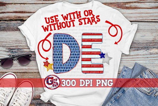 Patriotic Delaware PNG for Sublimation