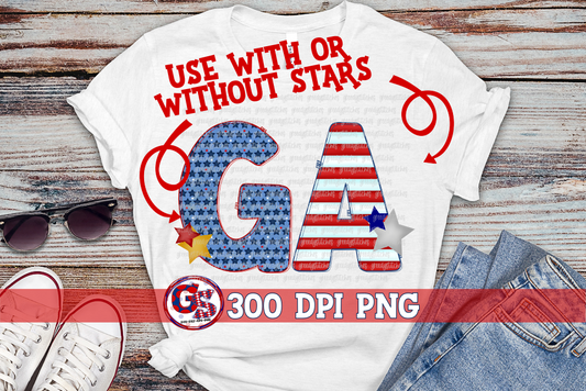 Patriotic Georgia PNG for Sublimation