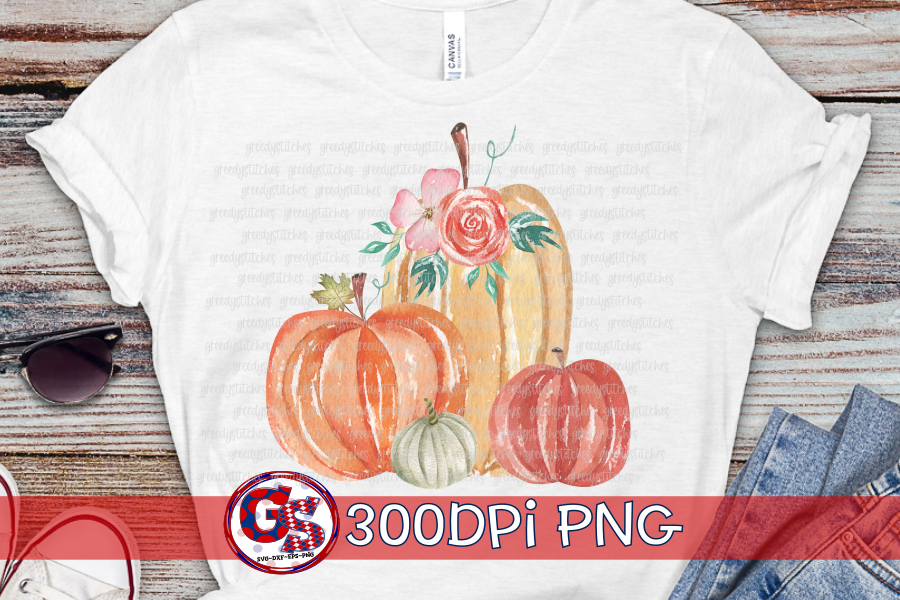 Watercolor Pumpkins PNG For Sublimation