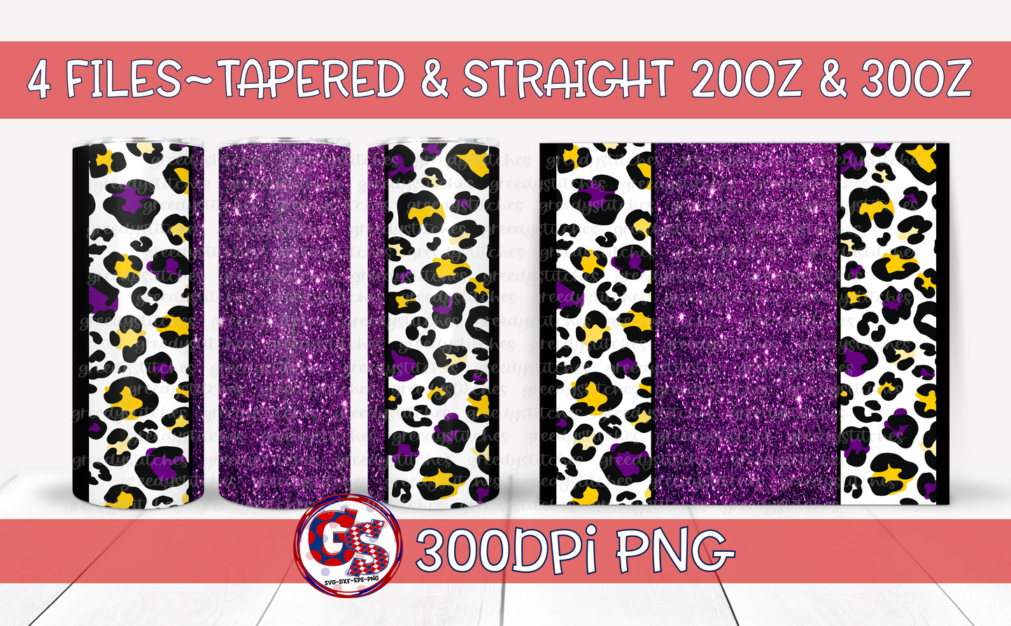 Purple Yellow Tumbler Wraps PNG for Sublimation