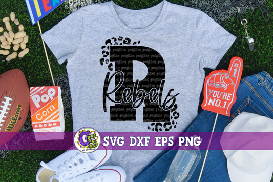 Rebels R Leopard Print SVG DXF EPS PNG