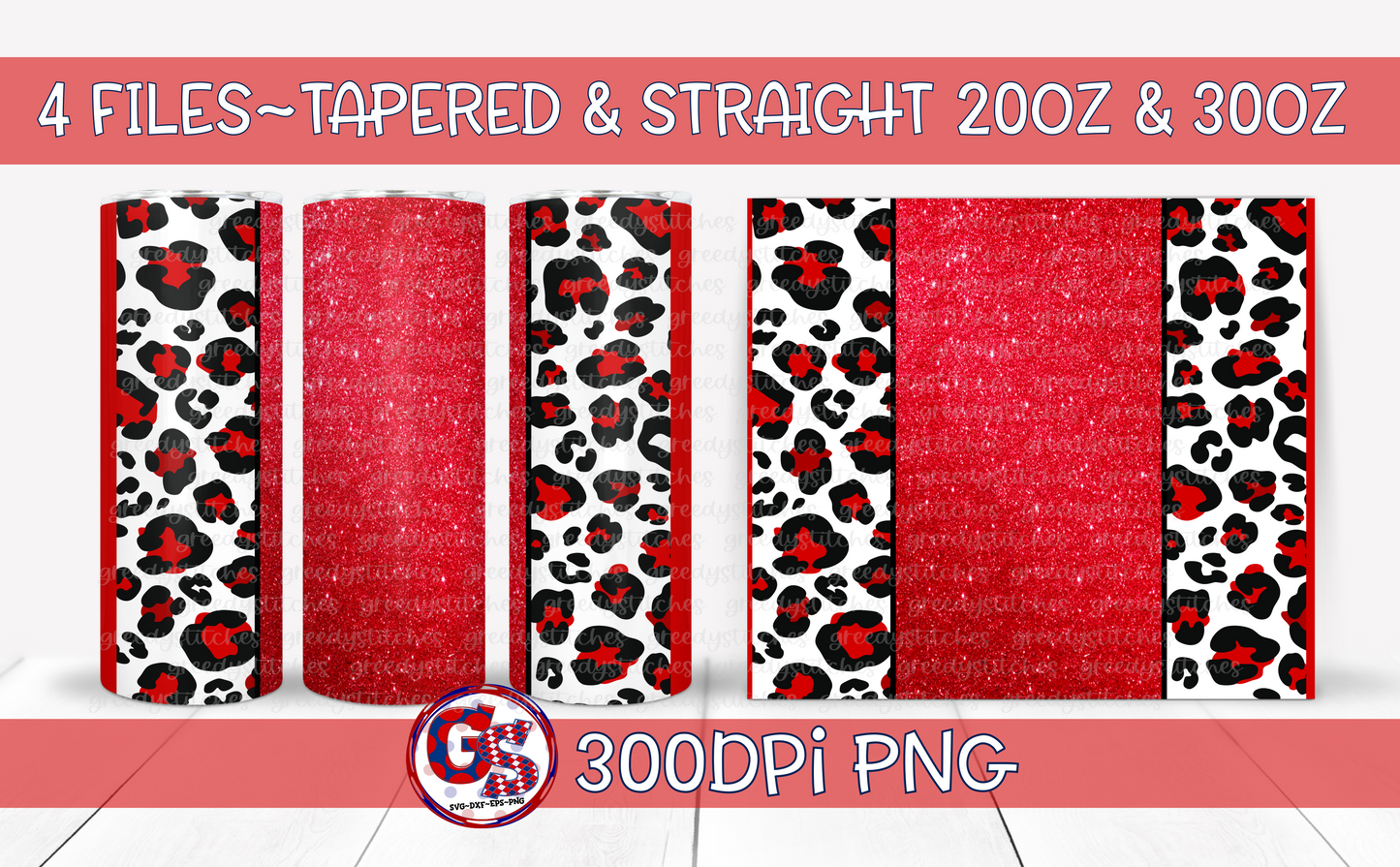 Red Tumbler Wraps PNG for Sublimation