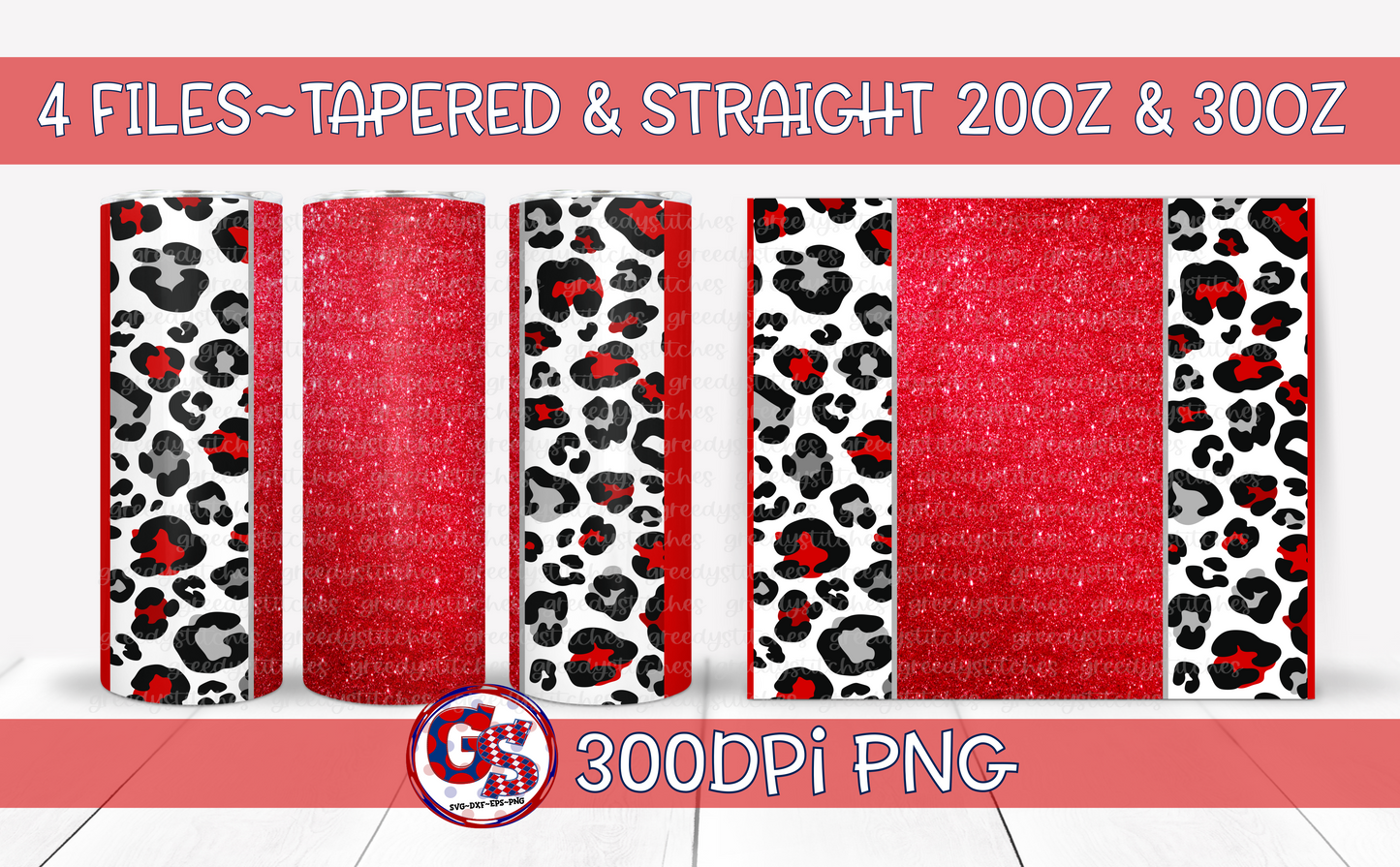 Red Grey Tumbler Wraps PNG for Sublimation